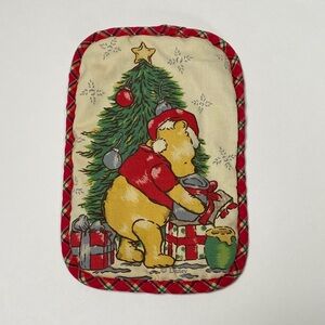 Vintage Disney Winnie the Pooh Christmas Pot Holder Holiday Kitchen Decor